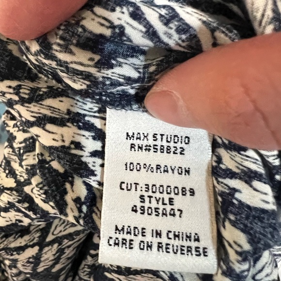 Max Studio Jumpsuit Women’s Sleeveless Wide Leg Pockets M black white print - Picture 6 of 6